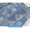 Womens High-Waisted Wide-Leg Denim Pants With Floral Print Loose Straight Cut Style