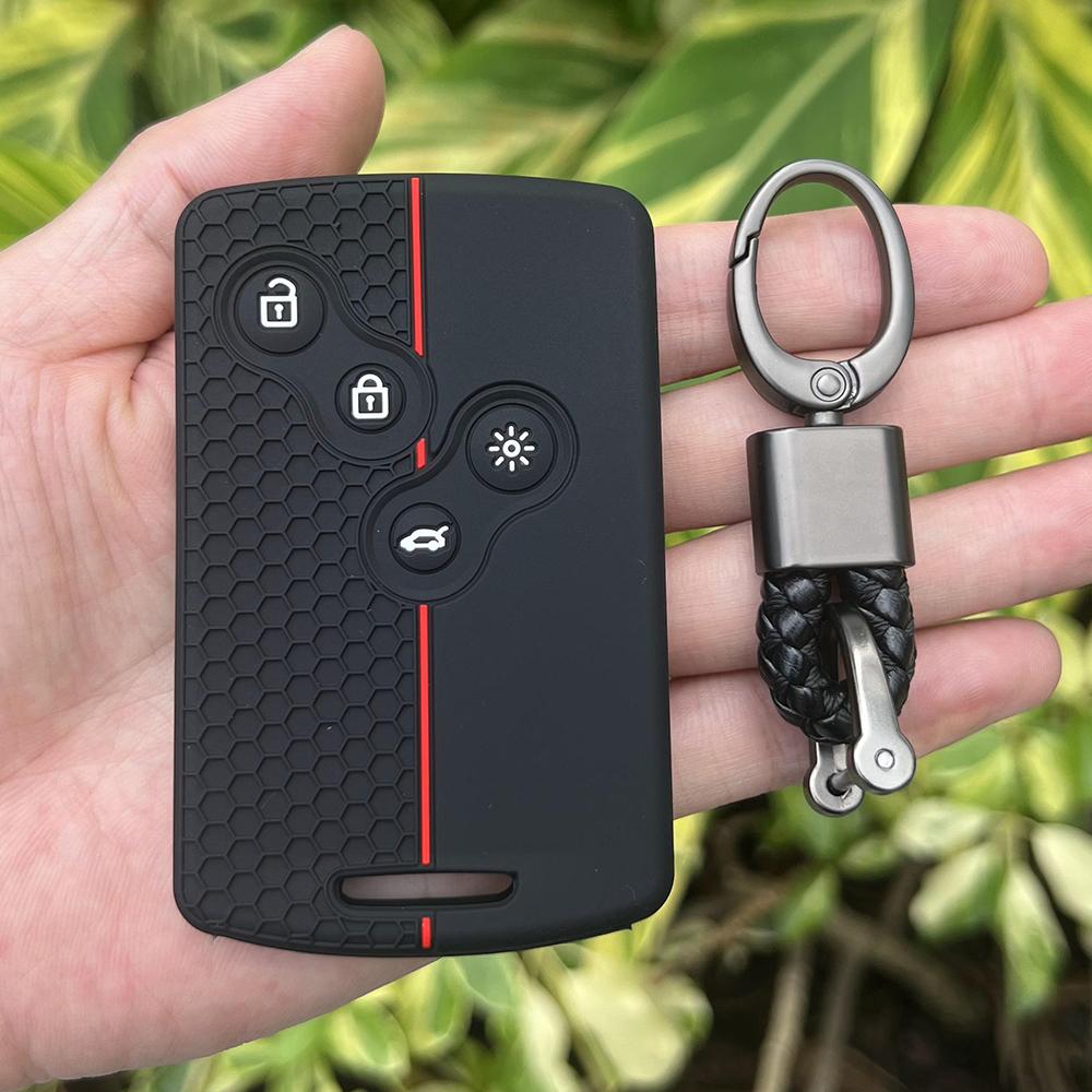 Silicone Car Key Cover For Renault Kadjar Captur Clio Megane 2 3 4 RS Koleos Logan Scenic Duster Card Case Key CHAIN Accessories