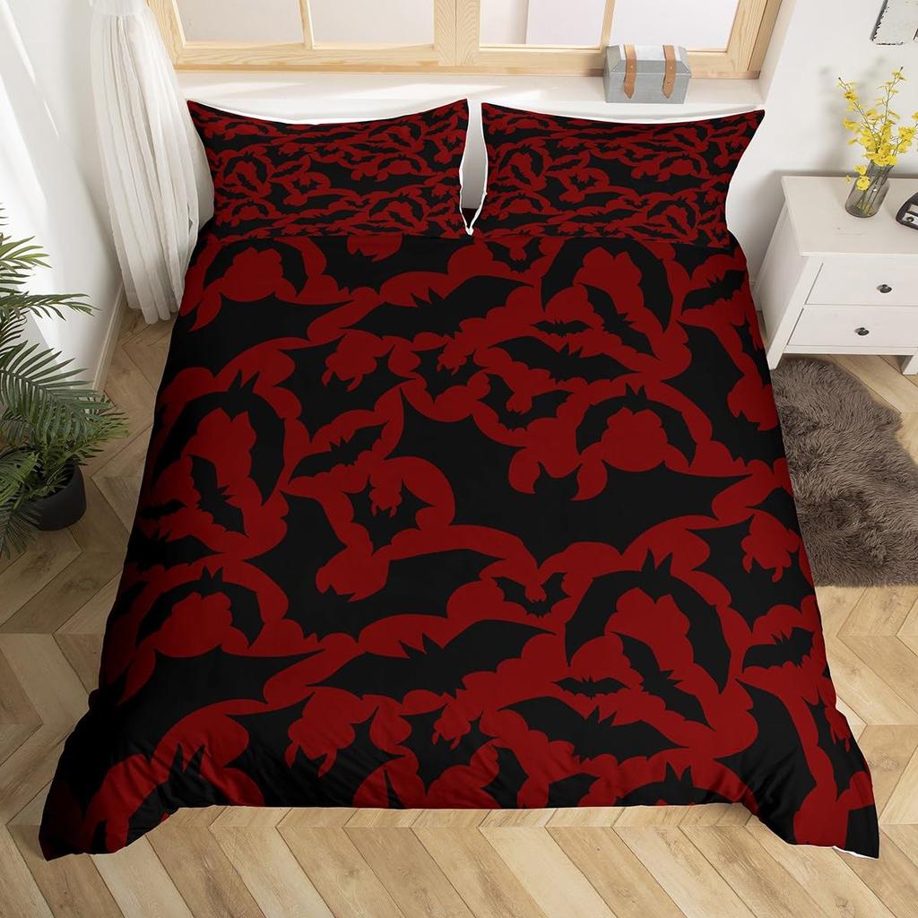 Happy Halloween Duvet Covers Queen King Size Lightweight Quilt Cover With 2 Pillowcases Horror Themed Bedding Sets No Comforter
