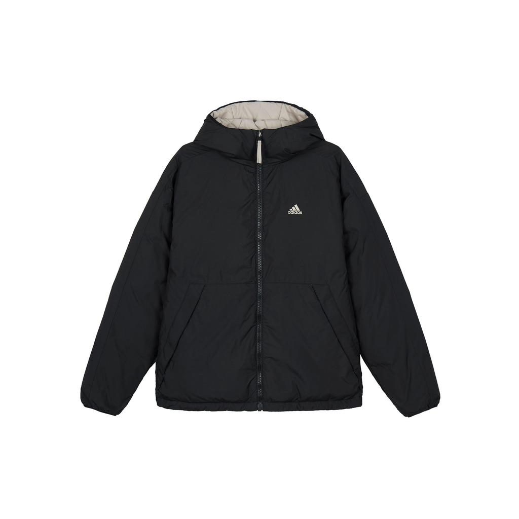 Adidas Reversible Double-Sided Wear Long Sleeve Down Jacket With Back Logo Print Men Outerwear Light-Khaki Black IS0371