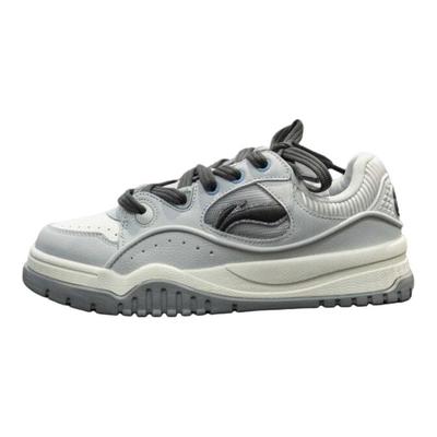 Li Ning Buu Bequeme Einfache Langlebige Leichte Low-Top Skate Schuhe Damen Sneaker Grau AGCV464-3