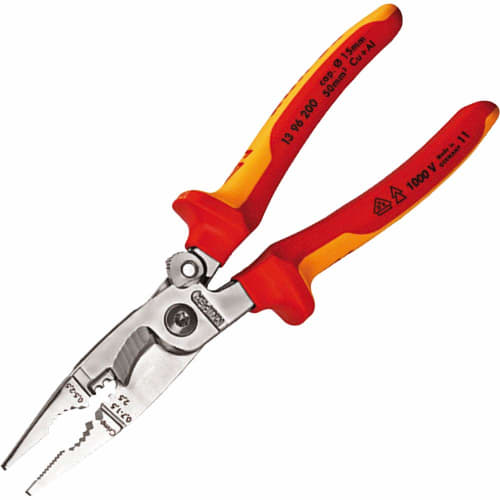 KNIPEX 1396-200 Insulated Electro-Pliers (with Spring) 1396200
