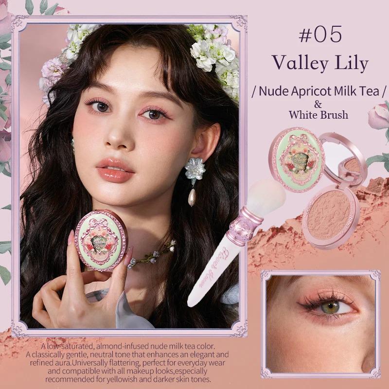 Flower Knows Midsummer Fairytales Powder Blush Lightweight Smooth Blendable,Long-lasting All-Day Face Enhancing Makeup Blusher