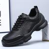 Spring and Summer Leather Breathable Hollow Walking Shoes Men's Casual Shoes Lightweight Non-slip Running Shoes Wear-resistant Sports Shoes