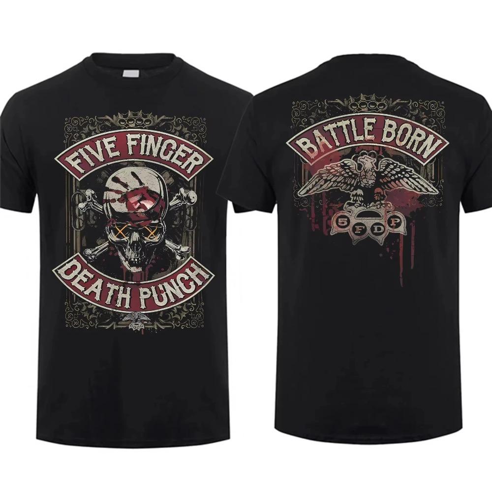 Mode Herren T-Shirt Doppelseitig Keine Reue Schwarz Von Five Finger Death Punch T-Shirt Grafik Jugendkleidung Streetwear Sehr Cool