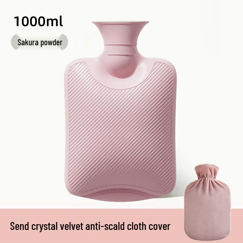 Thickened Cute Plush Hot Water Bottle - Old-Fashioned, Explosion-Proof Design for Warm Feet, Bed Heating, and Hot Compress Therapy