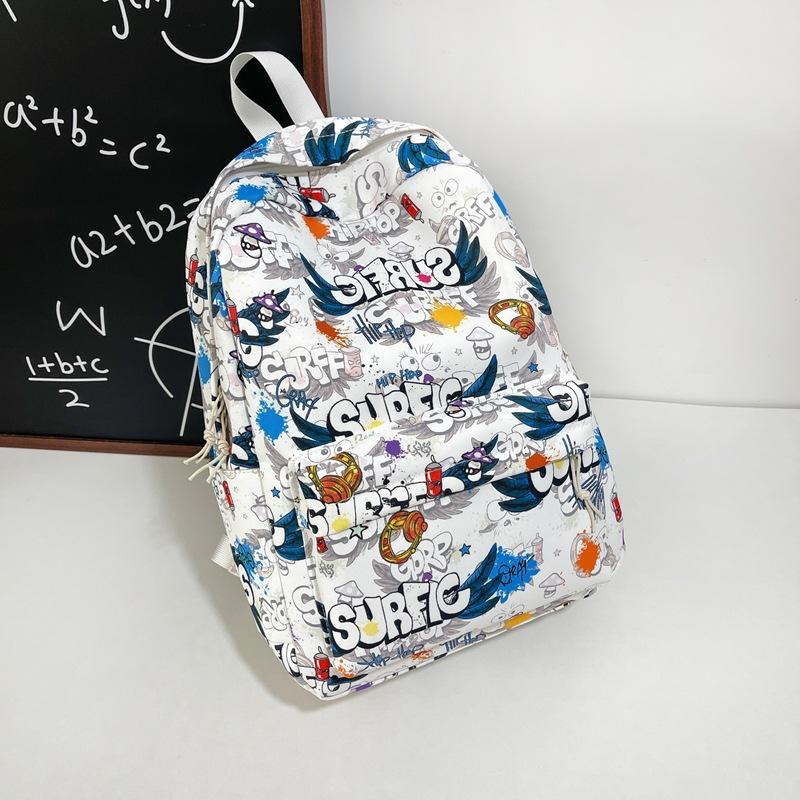 Schoolbag Women's Fun Graffiti Backpack American Lightweight Junior High School Student School Bag Niche Design Versatile Trend Backpack