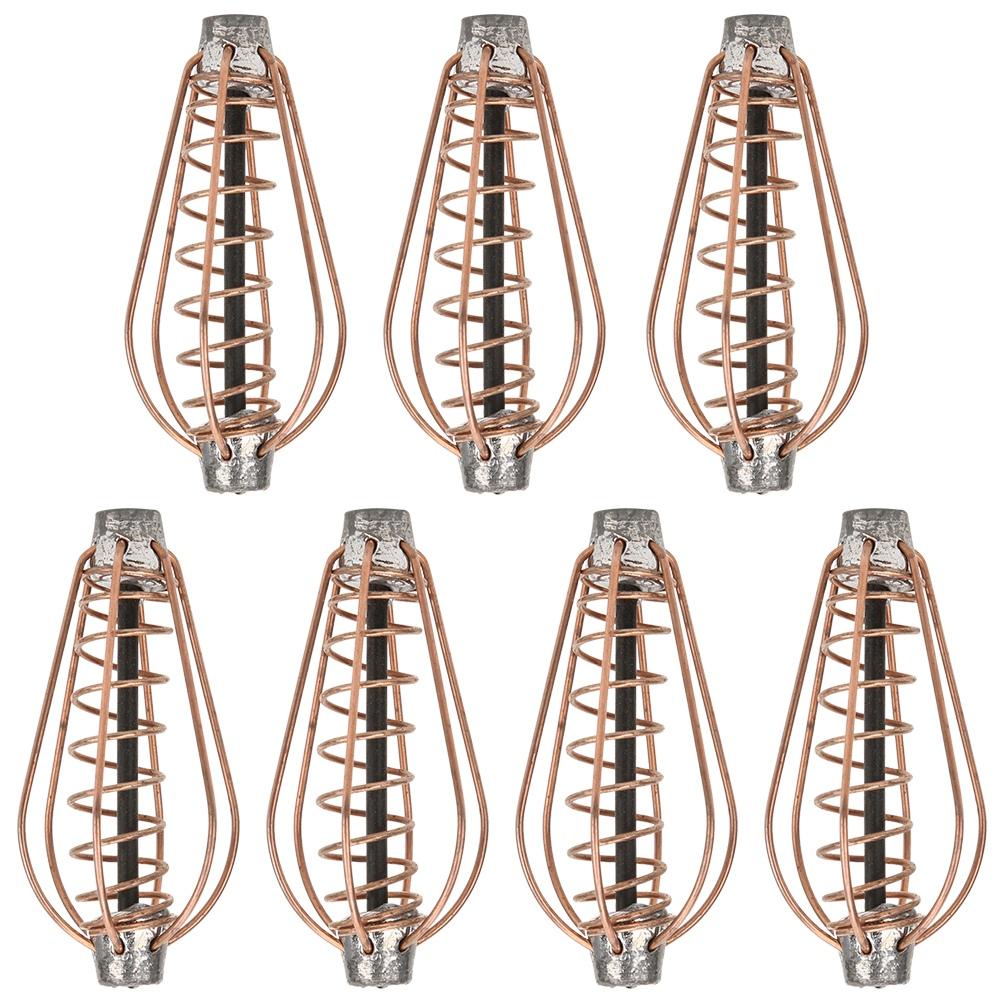 

Portable Metal Fishing Feeder Lure Bait Cage Tackle Accessories with Weightcopper colour 25g(6шт)