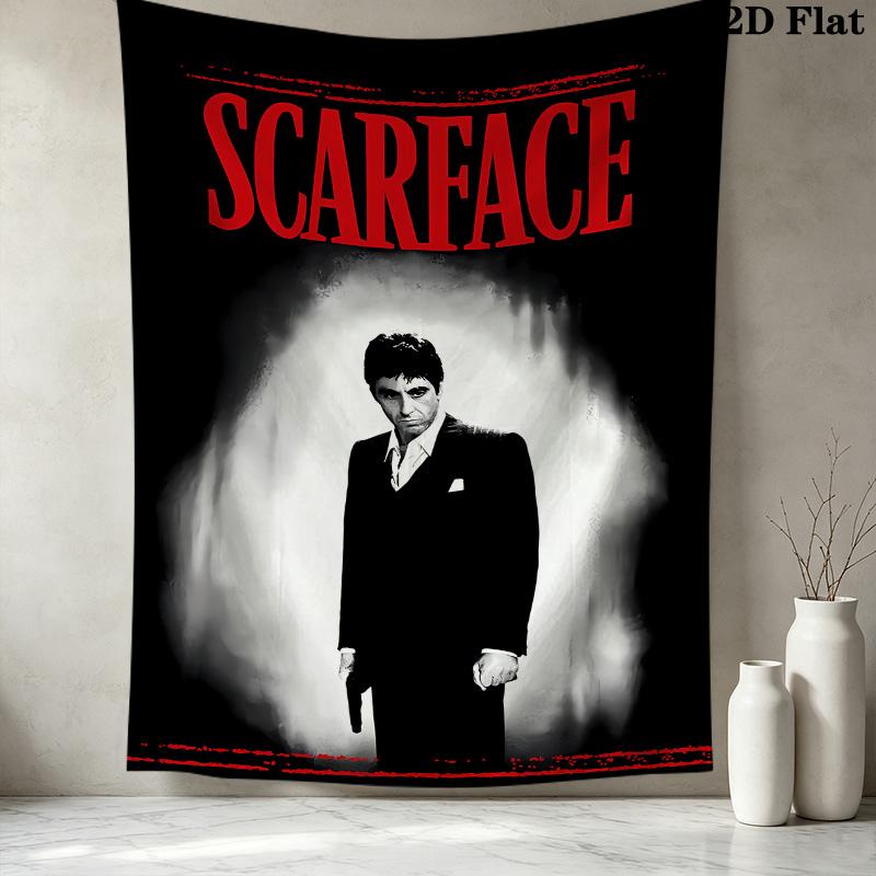 Scarface Wall Tapestry Aesthetic Wall Hanging Printed Fabric Blanket Decorative Tapestries For Bedroom Living Room Home Decor