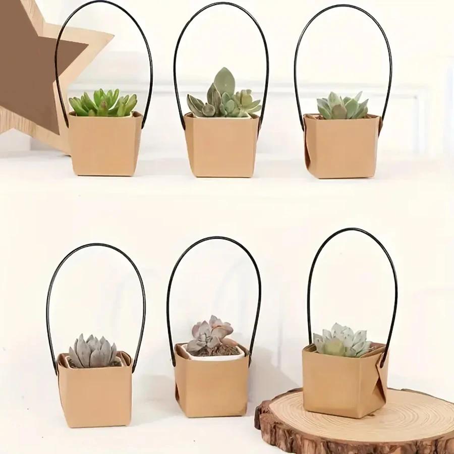 5-20 Stück 6 cm Kraftpapier Sukkulenten Topfpflanzen Box Innen Außen Universell Faltbar Hängende Topfpflanzen Box Gartenwerkzeuge