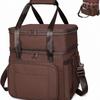 Insulated Lunch Bag Double-Layer Leakproof Cooler Tote Crossbody Handheld Work Outdoor Picnic Travel