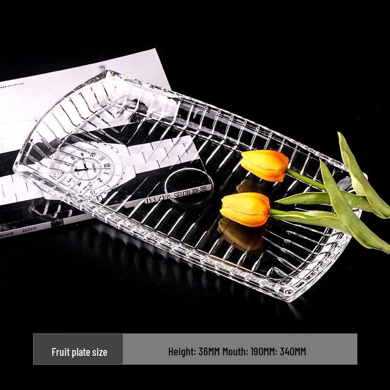 Flavence European Crystal Glass Fruit and Snack Tray