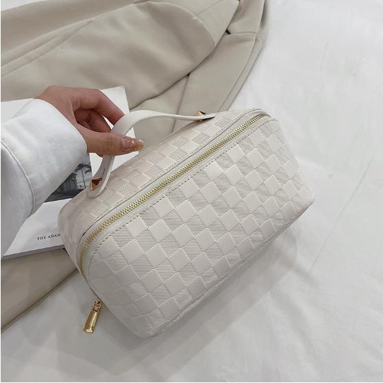 Custom Makeup Bag Portable PU Leather Waterproof Toiletry Pouch Travel Make up Bag Multifunctional Brush Cosmetic Bag for Women