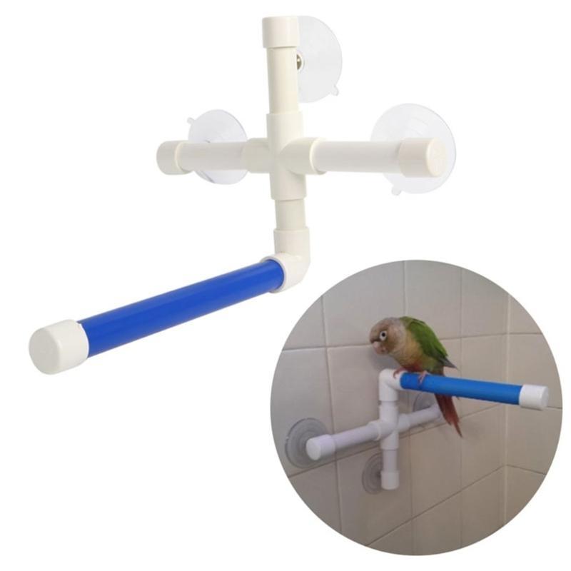 Parrot Bath Perch Bird Show Perches Plastic Standing Rod Rack Suction Cup top sale