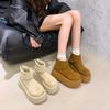 Winter Platform Heels Women Ankle Boots Keep Warm Height Increase  Short Booties Shoes Zapatos Mujer