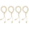 Wood Bead Napkin Rings Napkin Holders With Tassels Hand-Woven Boho Buckles For Christmas Farmhouse Wedding Home Table Decoration