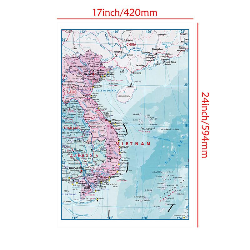 Decoración del Hogar El Mapa de Vietnam Póster de Arte de Pared Decoración Suministros Escolares Herramientas de Educación Geográfica Herramientas de Turismo