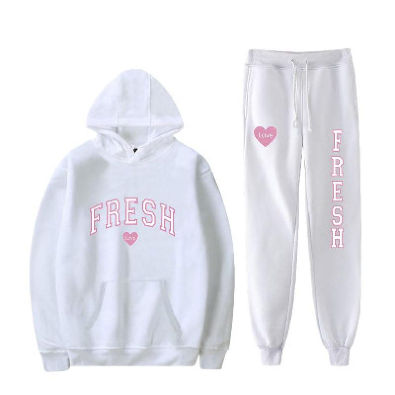 2023 Podzim/Zima Nová korejská edice Krásný stylový design Volné Ležérní Sportovní kalhoty Sweetheart Guard Dvoudílná sada s dopisem Love