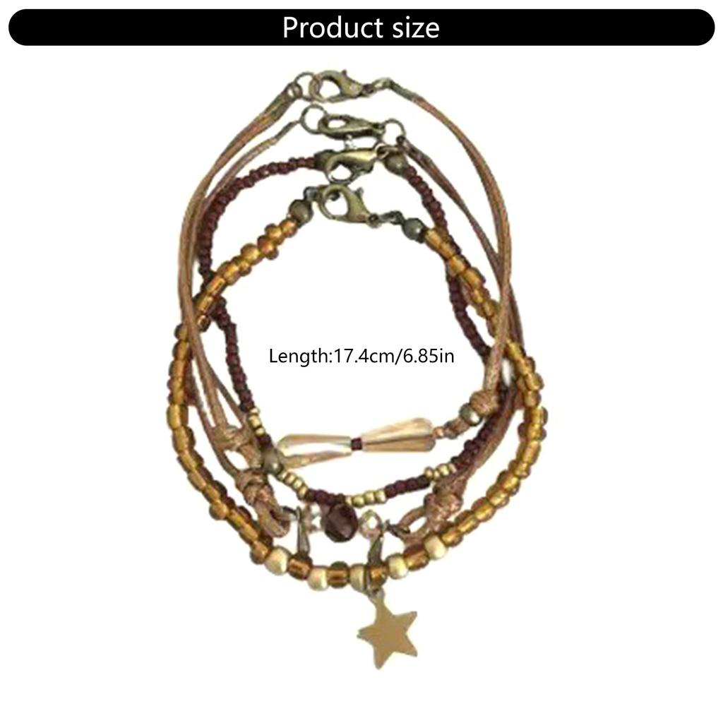 Beaded Wristband Women Geometric Braided Jewelry Fashion Accessory Geometric Bead Hand Jewelry Unisex Braided Wristband