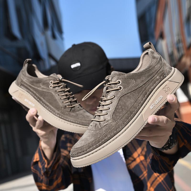 Fashion High Quality Popular Comfortable and Soft Genuine Leather Men's Casual Shoes Lace Up Sneakers Man Flats Walking Low Cut Shoes