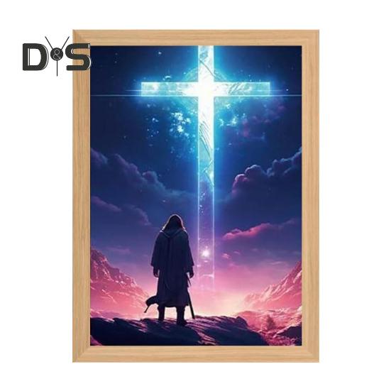 

Иисус лампа светодиодная рамка Христос свет мягкий свет затемняемая картина Иисус ночник освещенный церковный светильник декор S M