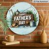 2D Flat, 1pc 7.87x7.87 Inch Round Sign, "Happy Father's Day" Vintage Decorative Plaque, Vintage Fishing-themed Decorative Sign, Suitable for