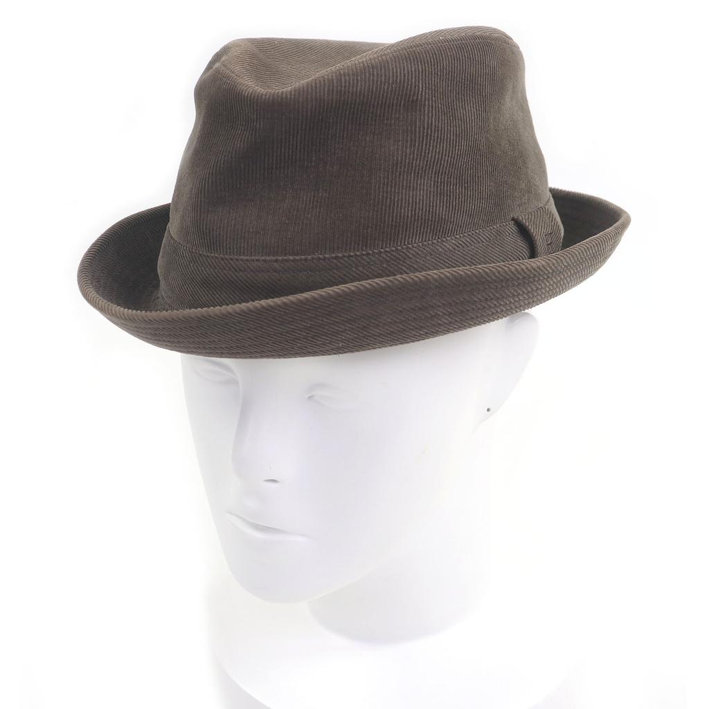 Świetny kapelusz HERMES H haftowane logo kapelusz sztruksowy brązowy bawełna męski 57 Używany