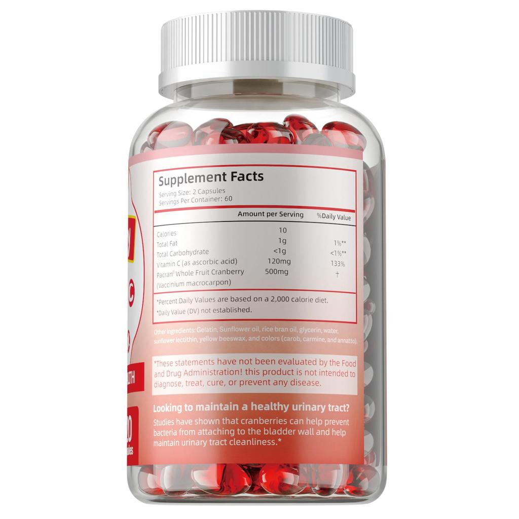 Airboy Cranberry-Extrakt-Weichkapseln, hergestellt aus gemahlenen ganzen Cranberries, helfen, den Körper zu reinigen und die Gesundheit des Harntrakts zu fördern.