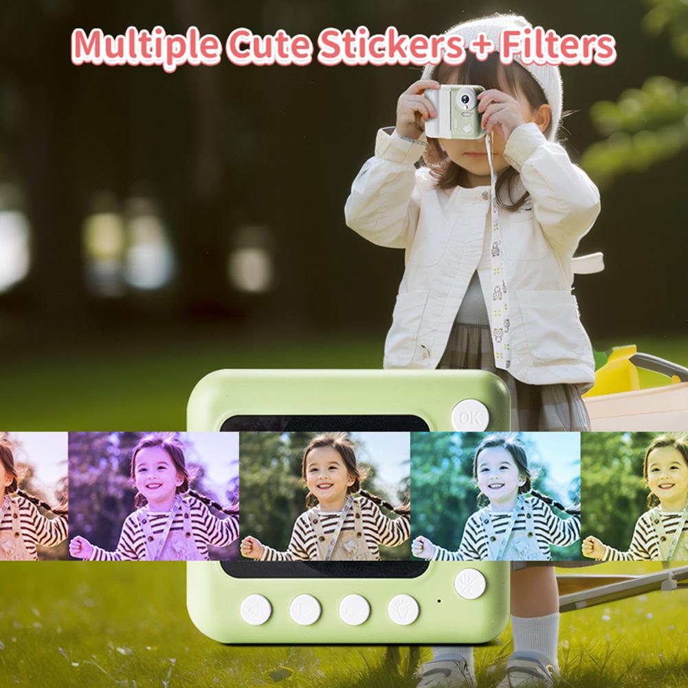HD 1080P Digital Camera Video Mini Camera Printer Kids Instant Camera Print 2.4 IPS Screen Children Video Camera for Kids Toys