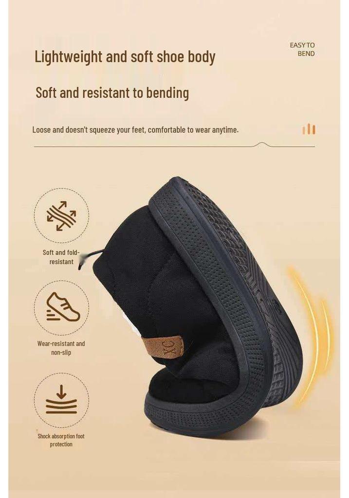 Men's Winter Snow Boots with Velvet Lining - Warm, Comfortable, Thickened Cotton Bread Shoes