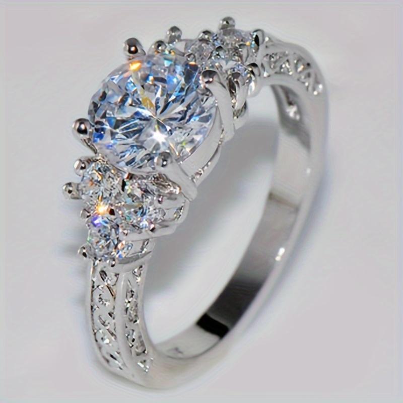 

Exquisite Fashion Silvery Color Engagement Rings for Women Fashion White Ring Anniversary Bridal Wedding Jewelry 5