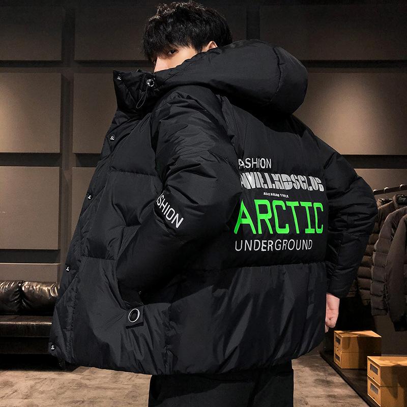 Muži Harajuku Colorful Bubble Coat Zimní bunda Pánské Streetwear Hip Hop Parka Korejská žlutá Černá Šaty Puffer Bundy