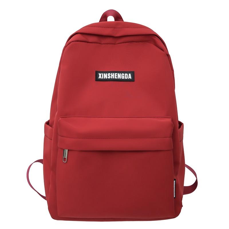 Elementary school bag, female junior high school student solid color backpack, high school student large capacity casual backpack fashion