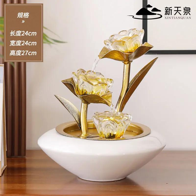 

Стеклянный струящийся декор Zhaocai, новый циркулирующий водный рабочий стол, высококачественное украшение для офиса, стойки регистрации, домашнего декора гостиной