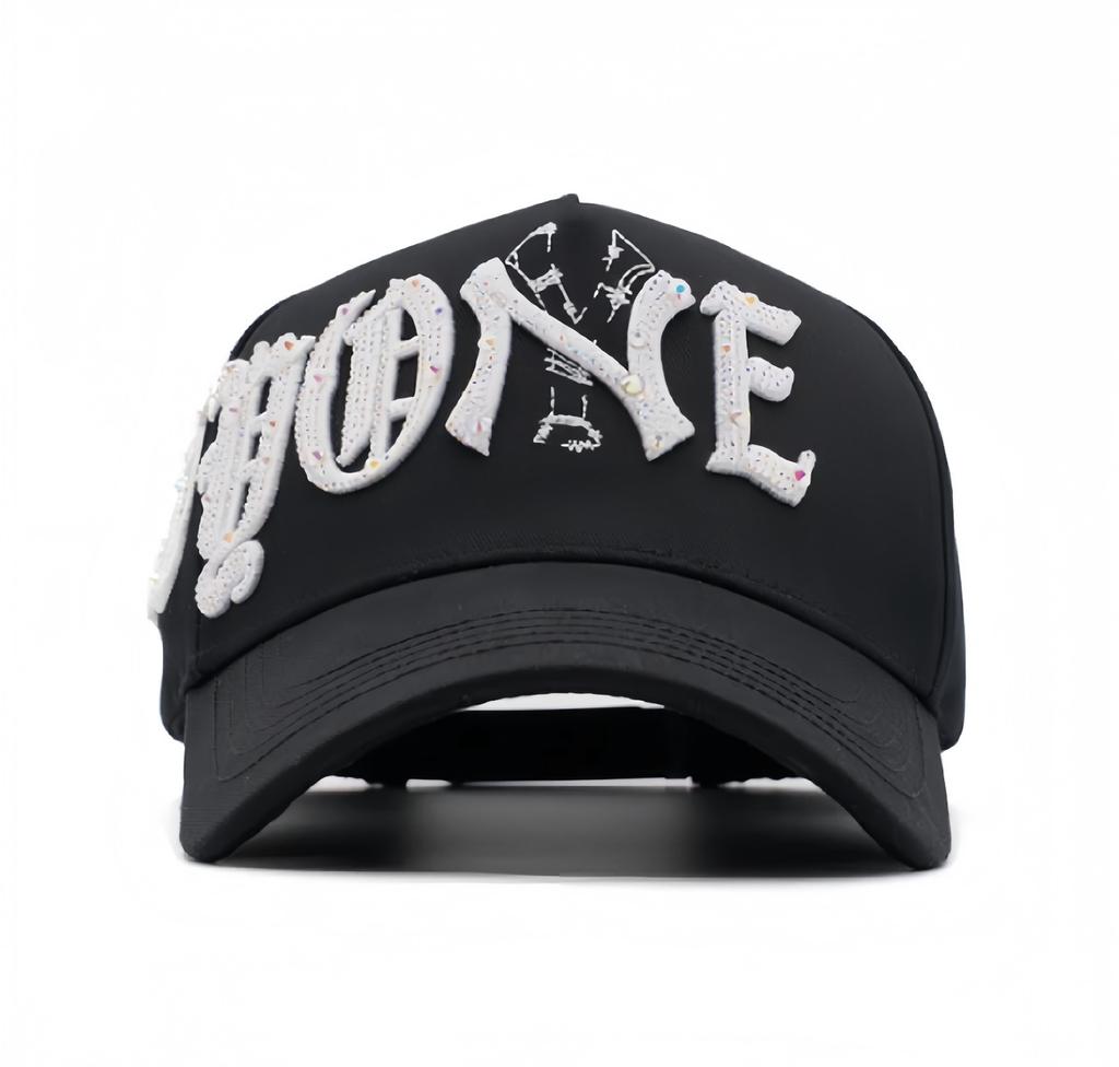 Wholesale Yo No Pesco Star Satin Lined Terry Dobby Embroidered Bling Sports Cap 5 Panel Rhinestone Brim Baseball Caps Barbas