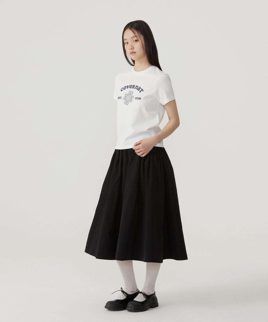 COVERNAT WOMAN Regular Fit Arch Clover Heart T-Shirt White