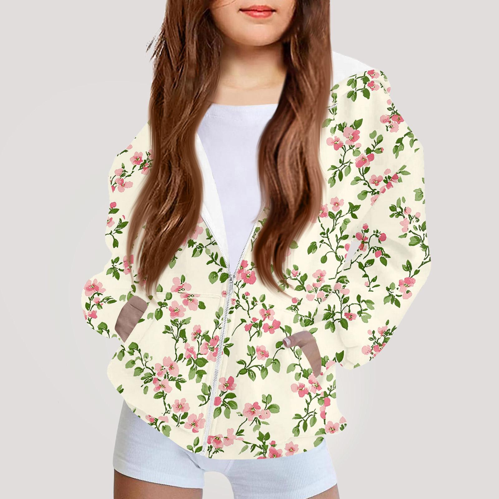 

Children s Fashion Printed Long Sleeved Hooded Sweatshirt Girls Hoodie Jacket 140 жёлтый