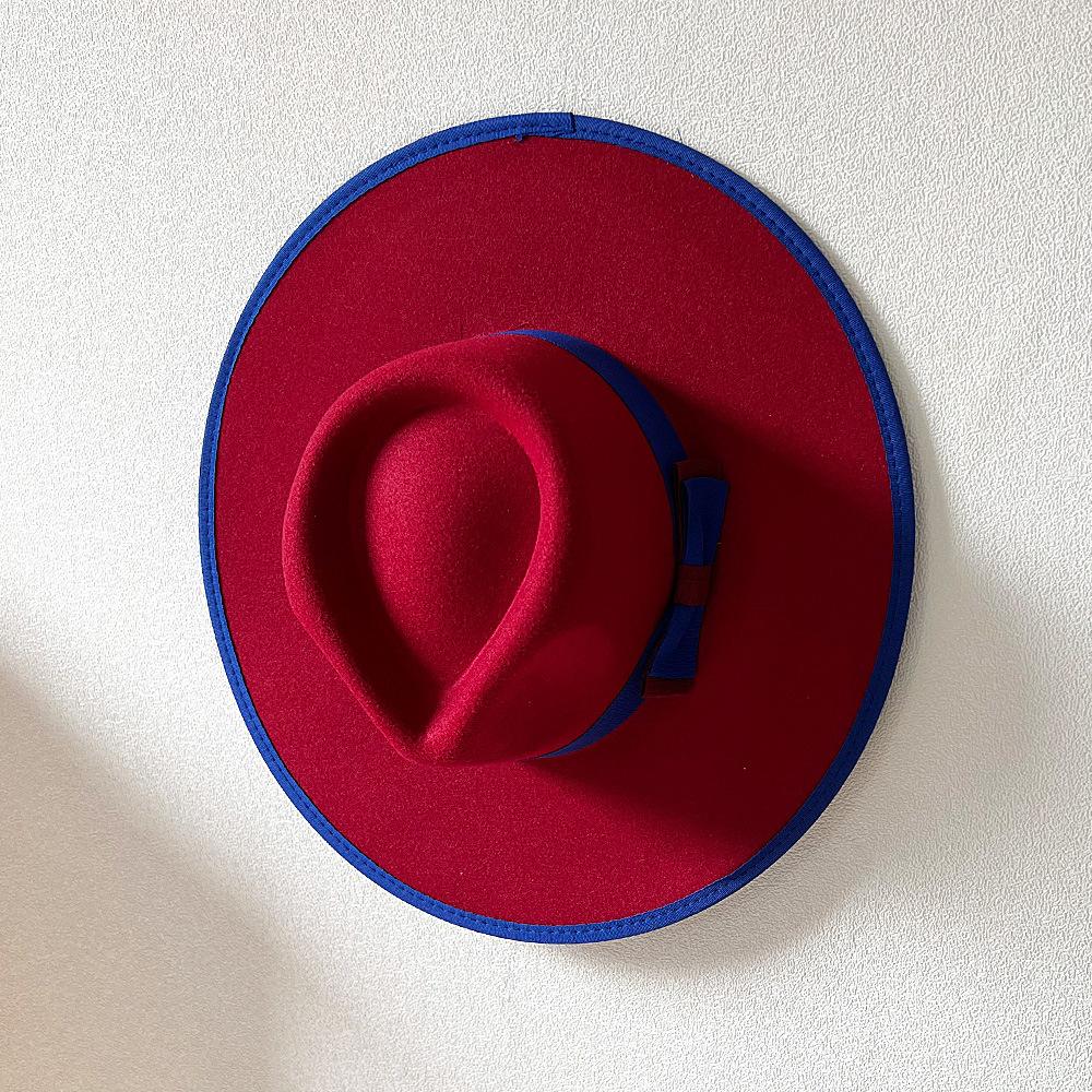 Elegant Fascinator Bow Tie Fedora Hat for Women 9.5cm Wide Brim Men Wool Church Jazz Hats Wedding Party Dress Cap