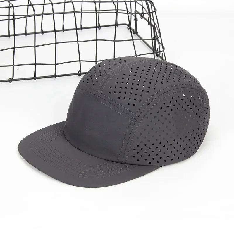 Perforierte 5-Panel-Kappe für Männer, leichte, atmungsaktive, schnelltrocknende Baseballkappen zum Laufen, Camping, Wandern, Training, Outdoor-Mütze
