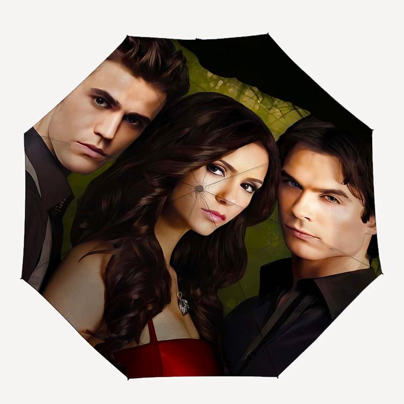 Vampire Diaries, Elena Automatic Opening and Closing, 8 Rib Structure Portable Umbrella, Suitable for Men and Women In All Seasons  Perfect