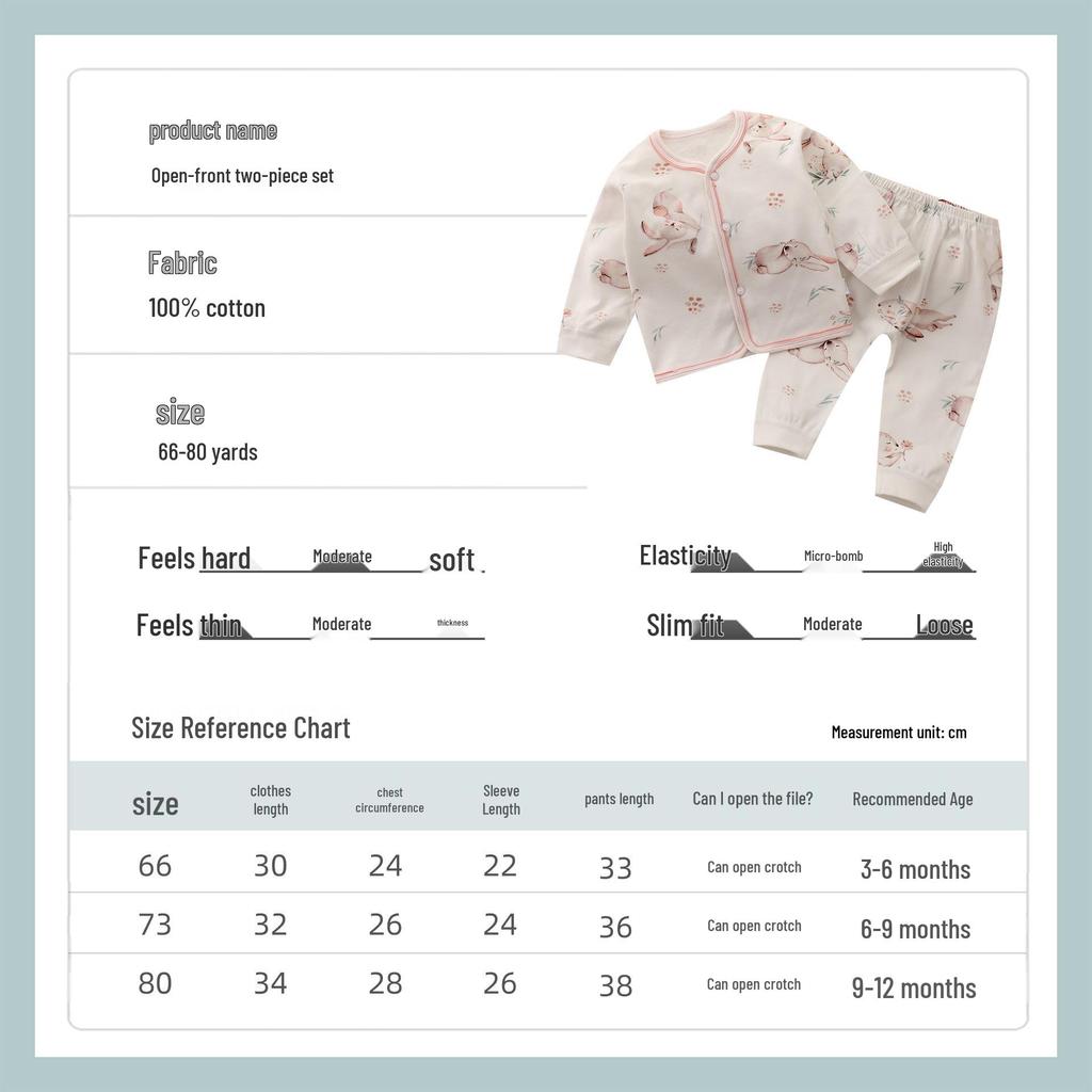 Newborn Boys & Girls 2-Piece Long Johns Set - Autumn/Winter Pajamas