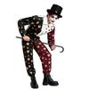 Tuta Costume Halloween Circo Stampa Carte da Gioco con Cintura per Spettacolo Teatrale