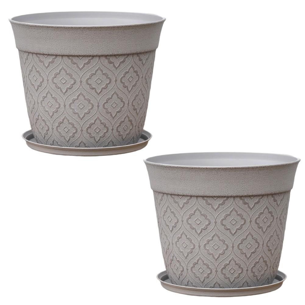 Plastic Flower Pot Plant Pot With Saucer Drainage Plant Pot Gardening Accessory D