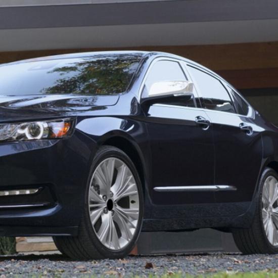 For Chevy Impala 2014~ Pair Exterior Side Wind Mirror Cover Caps Gloss White