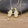 Women Men Hot Sale Hamsa Hand Necklace Gold Color AAA Zircon Evil Eye Pendant & Chain Hip Hop Turkish Lucky Jewelry Gifts