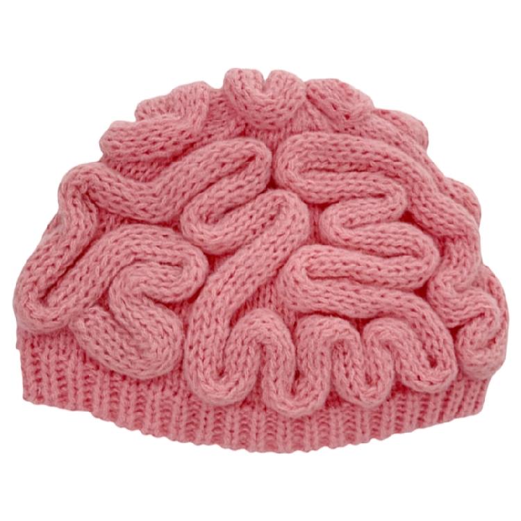 

Novelty Brain Hat for Women Funny Knitted Hat Spoof Beanies Hat Outdoor Activity Skull Hat Windproof Breathable Headgear 1 рожевий