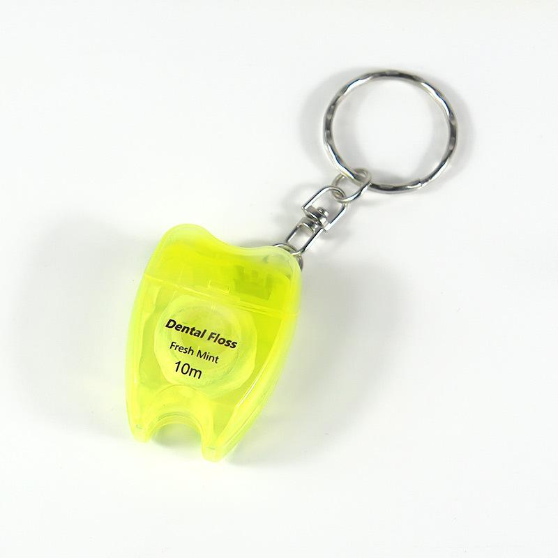 Mint-flavoured Waxed Toothpick-shaped Keyring Dental Floss Roll
