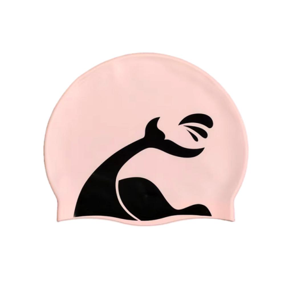 Plus Size Swimming Cap Printed Pattern Ear Protection Bathing Caps Elastic Anti Slip Silicone Swim Cap For Long Short Hair