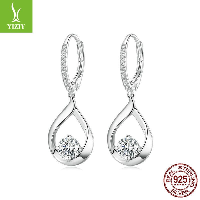Simple Classic Water Drop Moissanite Earrings Necklace Set, Light Luxury And Elegant Style S925 Sterling Silver Earrings.