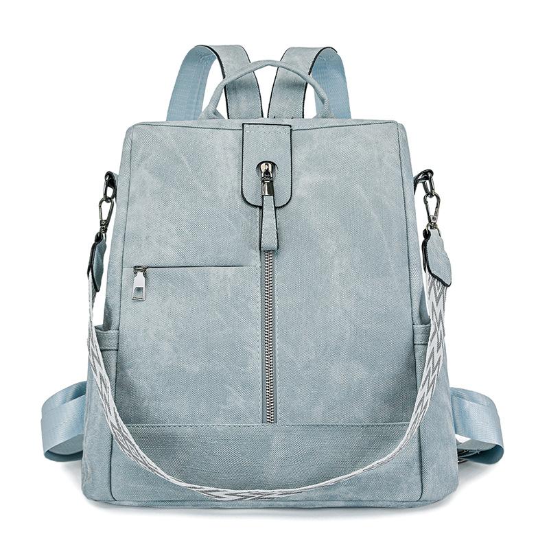 Ladies' Backpacks, PU Women's Bags, European and American Retro Casual Outdoor Travel Backpacks, Anti-theft Bags